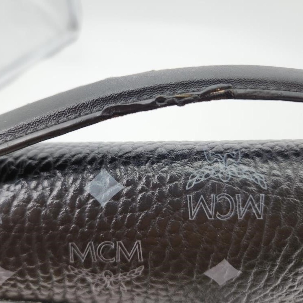 MCM Patricia Visteos mini Black Leather Shoulder Bag with Silver Accents - Picture 8 of 8